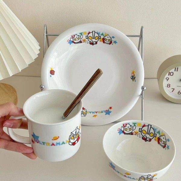 碗家用0224子新款陶瓷餐具杯勺儿童水奥特曼杯子特别好看的饭碗