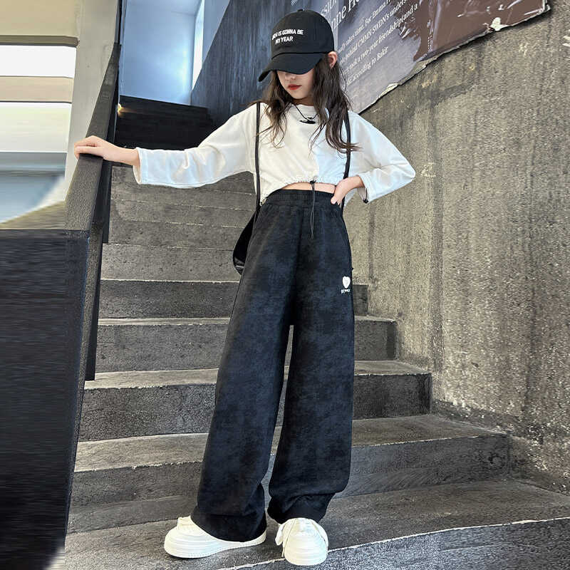 女童套装秋装2025新款洋气儿童时髦炸街大童春秋款网红运动两件套