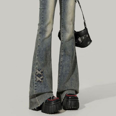 女童秋冬款微喇裤韩版牛仔喇叭裤