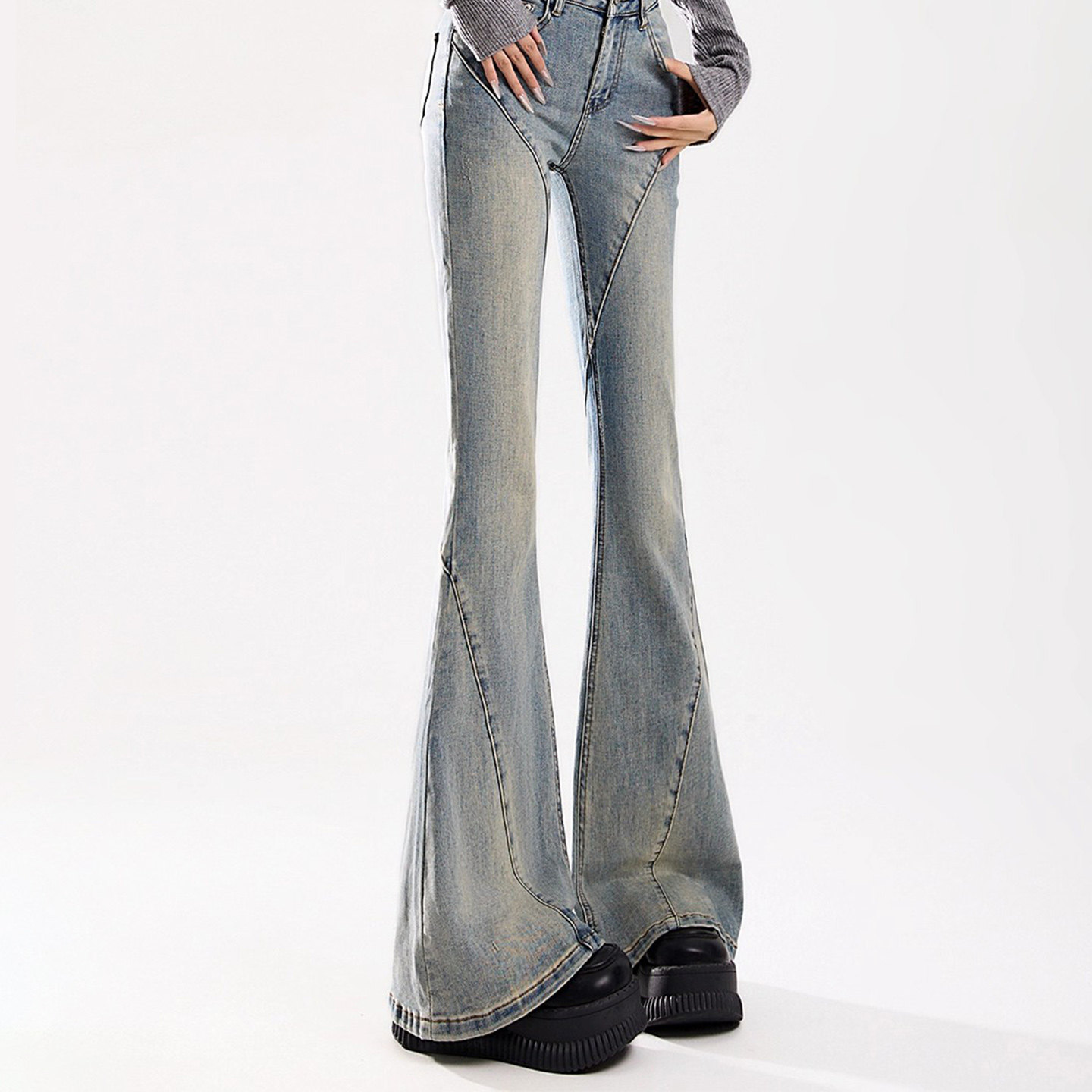 微喇牛仔裤女童冬装新款儿童加绒喇叭裤初中大童女孩加厚牛仔裤子,童装/婴儿装/亲子装,裤子,淘宝优惠券,粉丝福利购,淘宝优惠卷