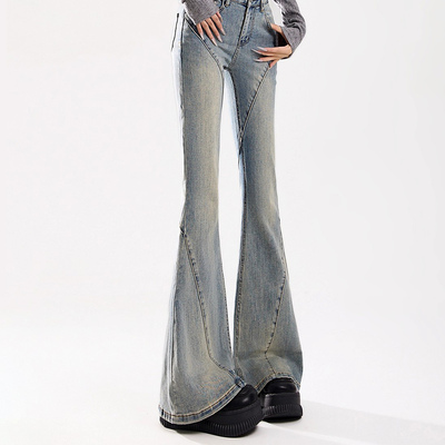 女童喇叭裤子2025秋冬新款牛仔裤