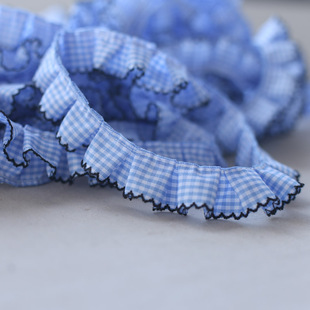 2.5CM小格子狗牙花边蕾丝朝阳格织带花边缩褶贝壳花边手工2米 包邮