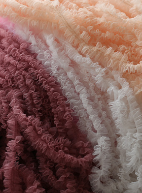 5厘米蓬蓬纱蕾丝花边褶子加密褶皱荷叶边裙子领口装饰纱边辅料