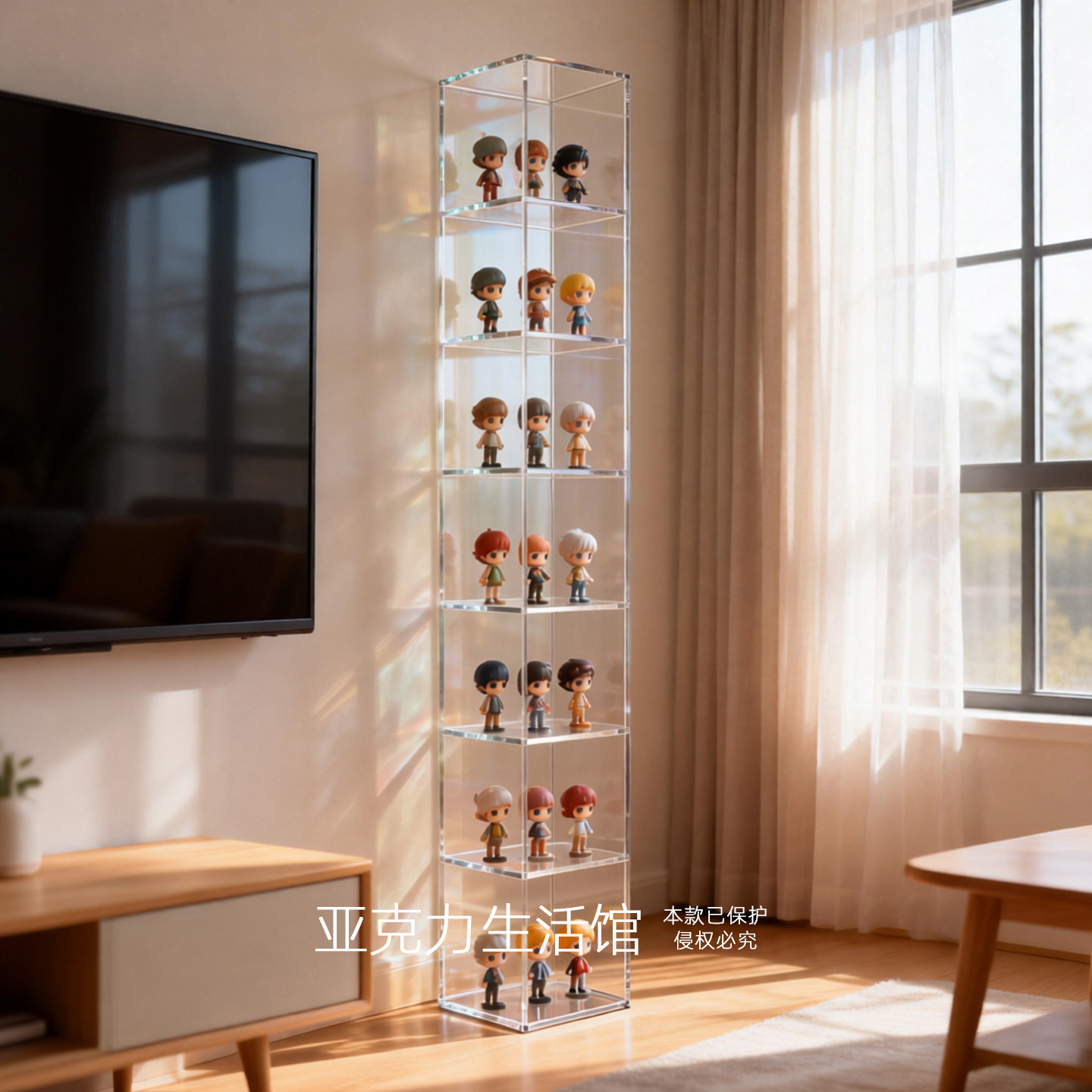 定制手办盲盒摆件亚克力防尘置物架多层收纳展示柜一体式靠墙落地,商业/办公家具,手办柜/潮玩柜/玩具柜/模型柜,淘宝优惠券,粉丝福利购,淘宝优惠卷