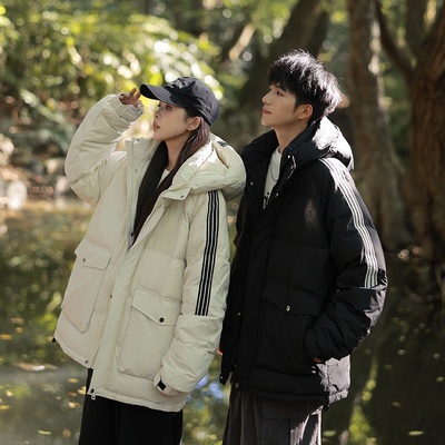 90白鸭绒加厚连帽羽绒服外套