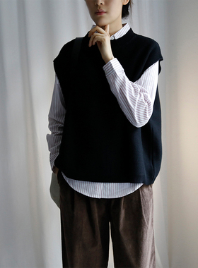 艺间出品日系文艺感宽松纯棉粉细条纹衬衫女 2025早春通勤简约