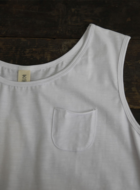 艺间出品 打底无袖日系百搭宽松纯棉背心2025春夏新款白色