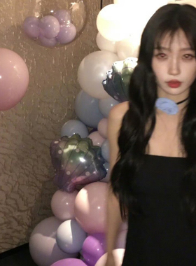 虞书欣同款蓝色颈花颈链