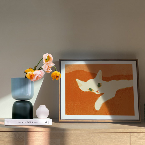 ins奶油风动物卡通电表装饰画