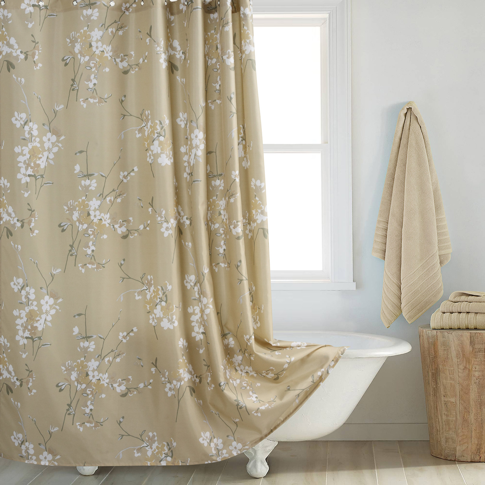 中式田园浴帘涤纶加厚防水防霉卫生间浴室干湿分离隔断帘窗帘门帘