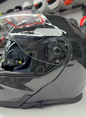 h2H摩托车头盔双镜片碳纤维揭面四季长途轻量级头盔3C和ECE双认证