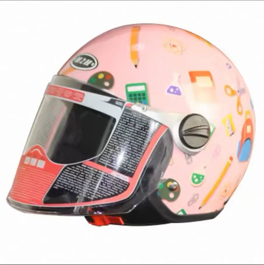 H2H双重认证儿童摩托车电动车头盔半盔彼得兔猫头鹰机海绵宝宝