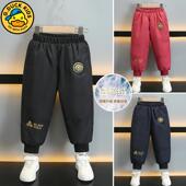 小黄鸭2024新款 鸭绒防风长裤 儿童黑金低温羽绒裤 男女宝宝保暖厚款