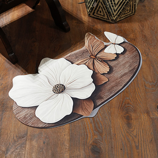 3D视觉蝶纷飞吸水隔热防滑地垫