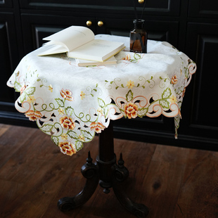 秘境玫瑰欧式 方形刺绣桌布