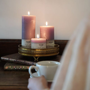 山脉中心地带紫灰色香薰蜡烛三件套