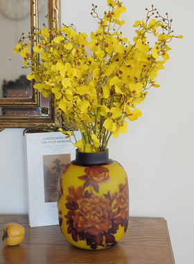 轻奢手感保湿仿真跳舞兰居家装饰手感布仿真花10只装