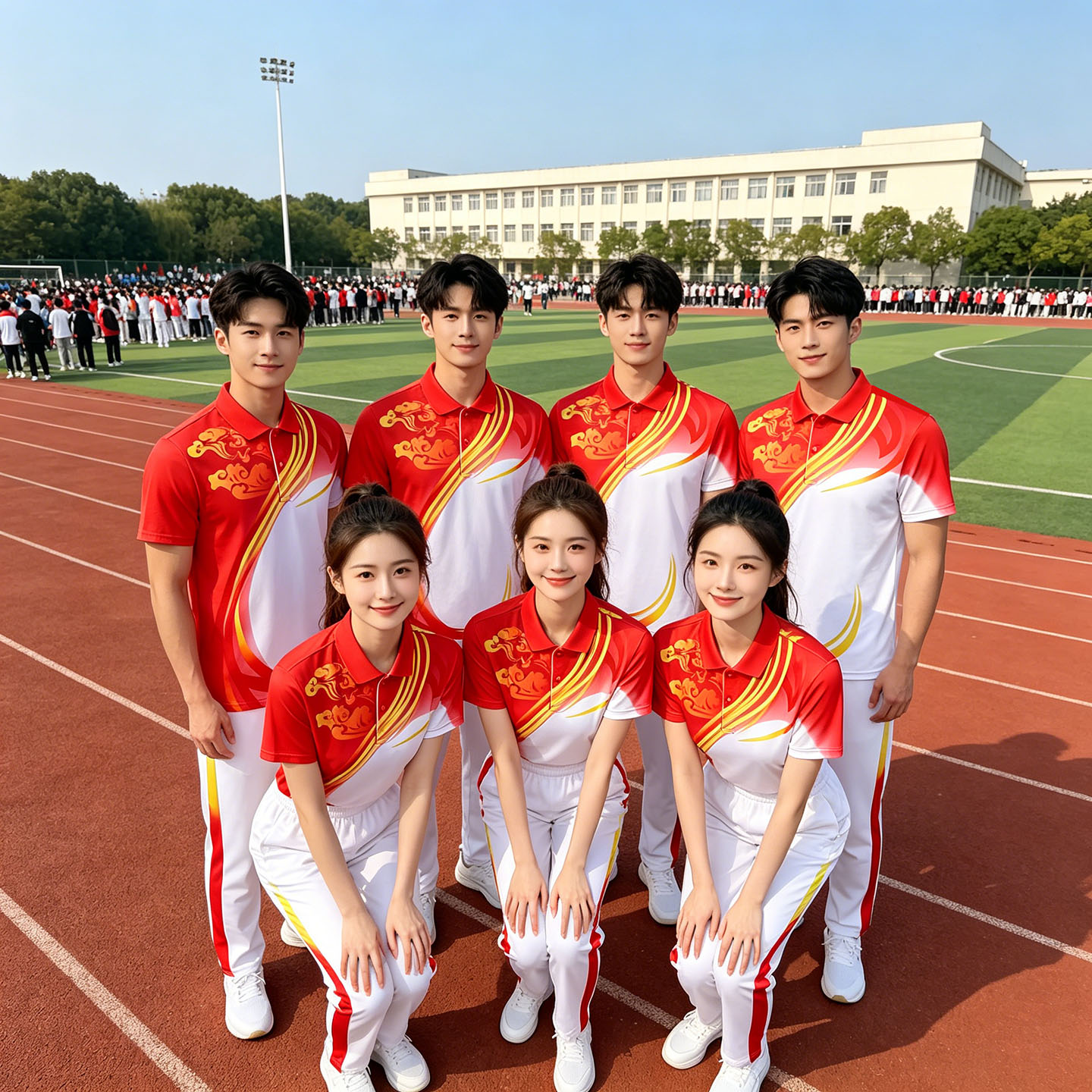 团体运动T恤男女翻领短袖广场舞团体比赛服夏T恤训练服情侣polo衫