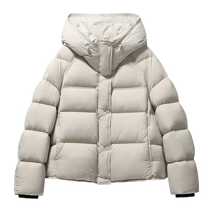 羽绒服宽松显瘦小个子加厚保暖外套 90白鸭绒连帽时尚 零重力 新款
