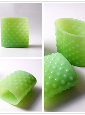 107美国外贸mosser波点复古玉料奶玻璃花瓶牙缸笔筒新款摆件包邮