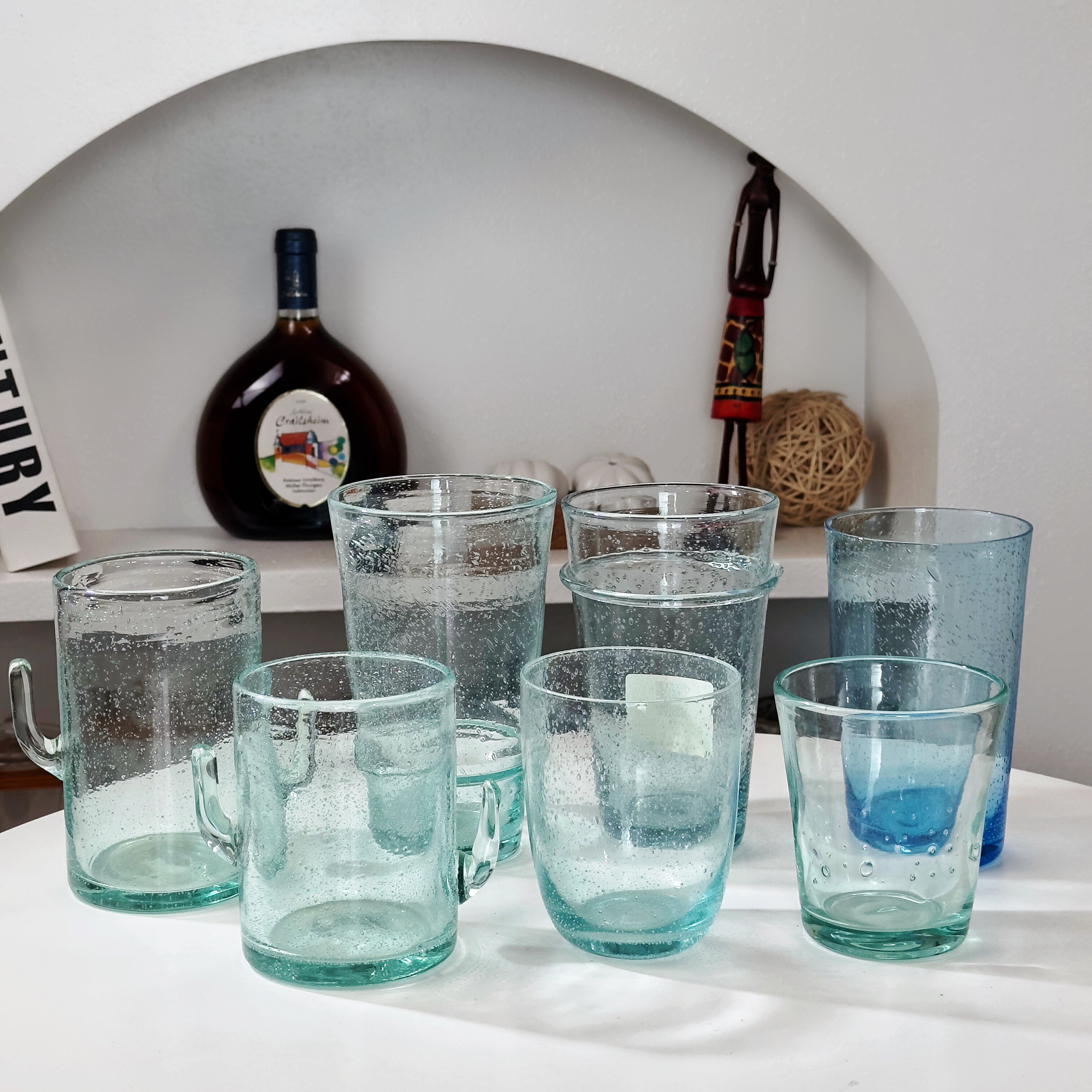 403禾樱中古外贸法式仙人掌小玻璃杯