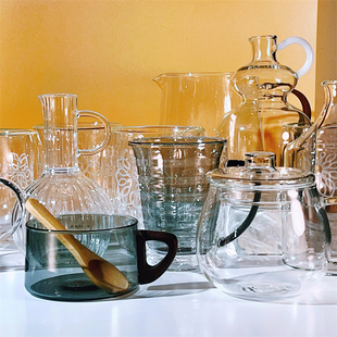 619中古zarahome高硼硅耐热玻璃杯带盖水壶家用泡茶杯水杯咖啡杯