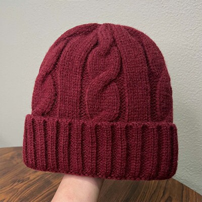 秋冬韩版百搭麻花毛线帽