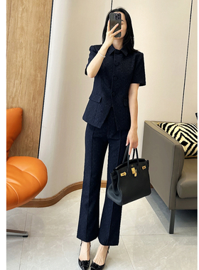 C4510 时尚巴黎的老店 高及 重工刺绣花西服套装 修身西装+九分裤