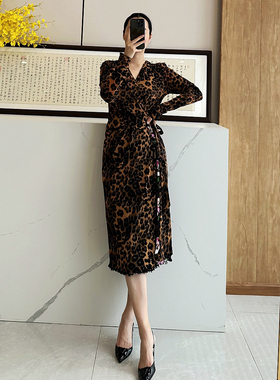 C4635 时尚巴黎的老店 惊艳啊！超舒适弹力网纱 双面穿印花围裹裙