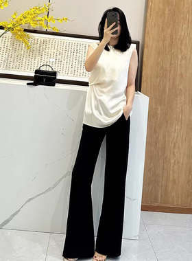 C3432 真丝缎打褶背心 原499元 25年回馈清仓不退不换