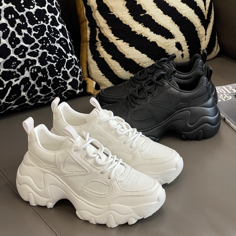 V4974时尚巴黎的老店 增高厚底 经典 黑白厚底老爹鞋 运动休闲鞋