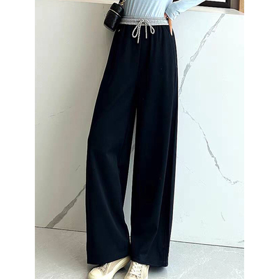 C4872 时尚巴黎的老店 裤型爆好！可松可束口 撞色休闲卫裤运动裤