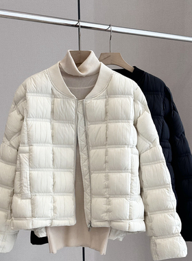 C4673时尚巴黎的老店 经典 棒球领白鸭绒羽绒服 外套 时尚穿搭