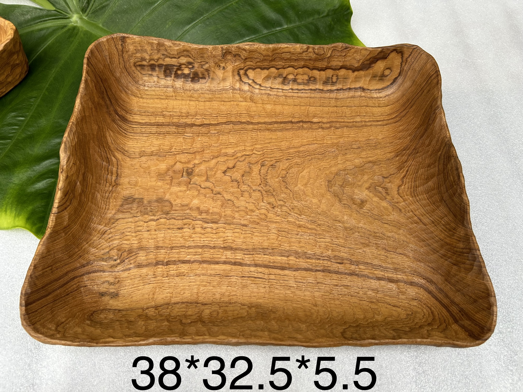 缅甸柚木瓦城黑线料茶盘托盘干泡盘手工整木挖咖啡盘置物盆坚果盘