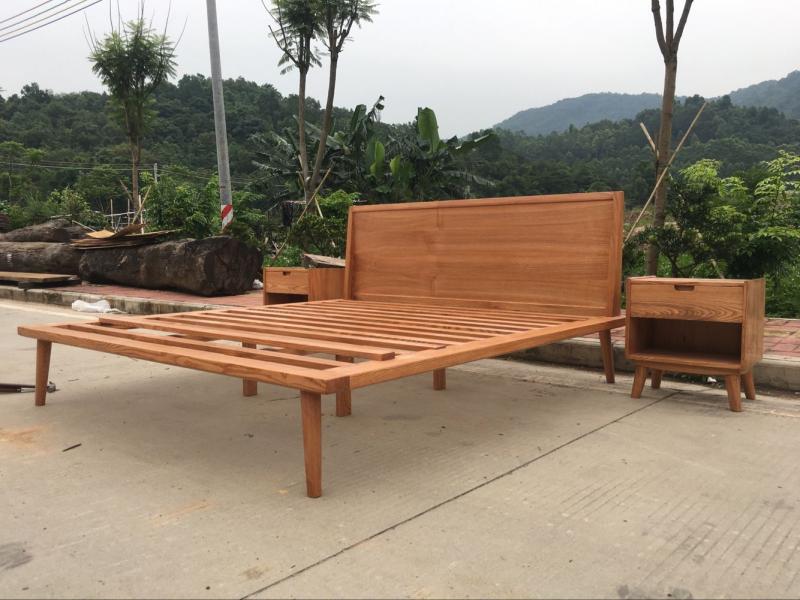 白蜡木全实木新中式老榆木双人床小户型主卧禅意床样板房家具定制