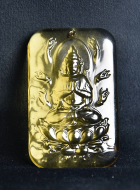 古法琉璃千手观音吊坠生肖无事牌男女鼠本命佛项链挂件饰品