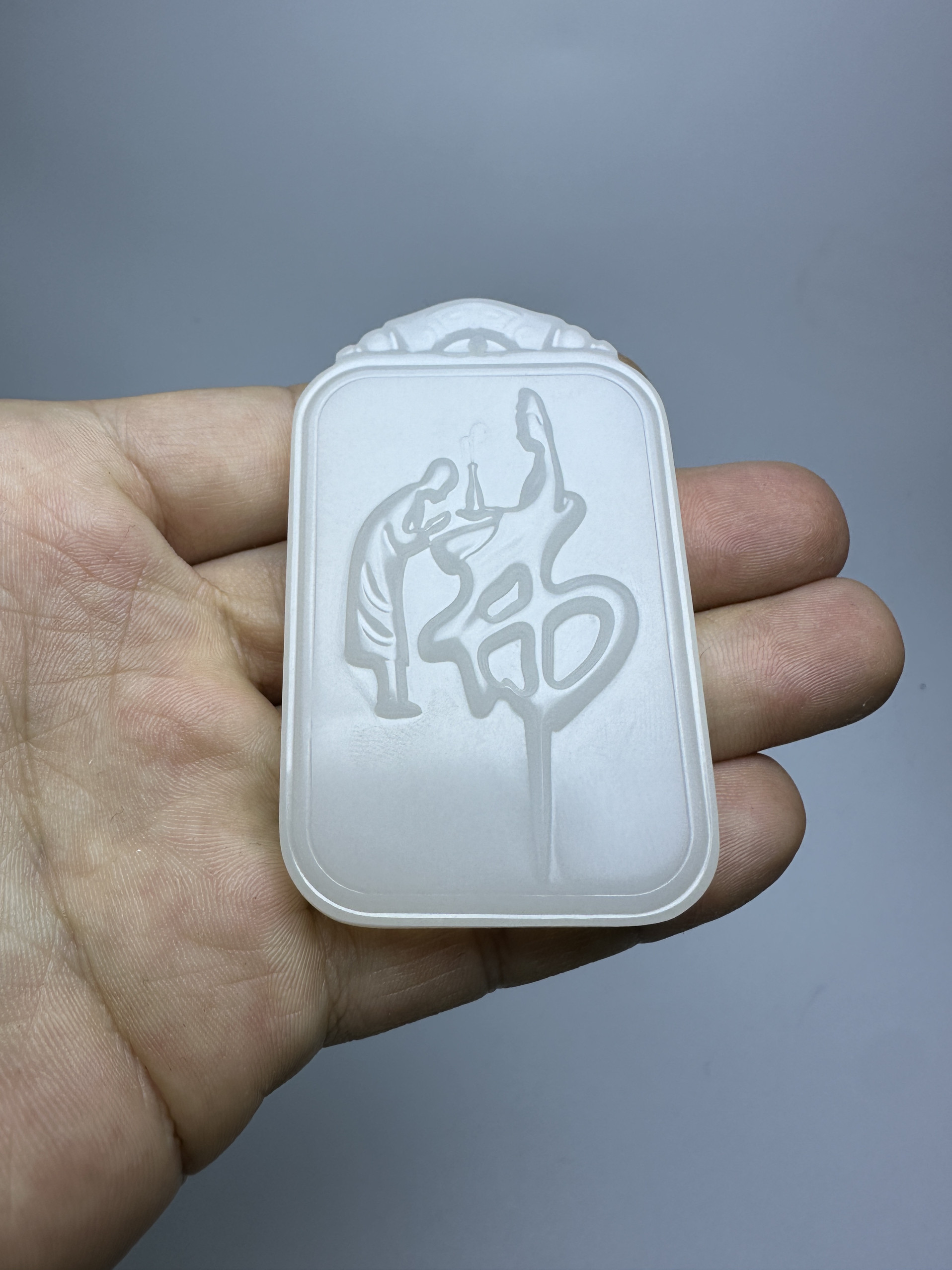 天然玉石和田玉羊脂白求佛问道观音菩萨挂牌项链玉佩高档礼盒送礼