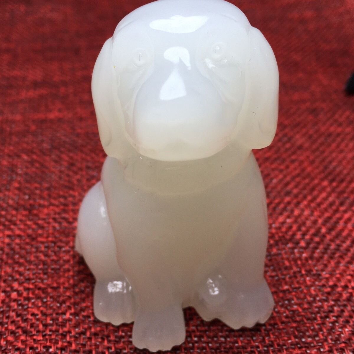 和田玉十二生肖狗把玩件立体雕刻白玉旺财手把件摆件狗手玩件送礼