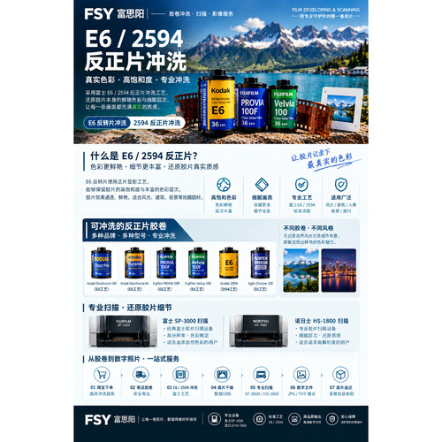 5294 E6彩色反转片胶卷冲洗扫描135/120负片胶片出电子版
