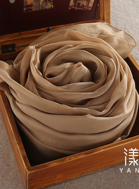 杭州丝绸卡其色节日礼物围巾披肩