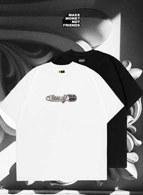 十字花回形针T恤 金钻/银 美式休闲 官方正品 赚钱不交朋友MMNF