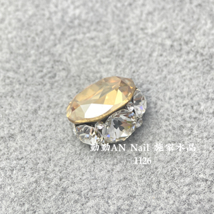H26 施家钻美甲钻奥钻饰4120-10*14mm金色魅影大鸽子蛋钻球