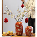 马年乔迁新中式 陶瓷花瓶插花客厅餐桌电视柜水培摆件婚庆送礼