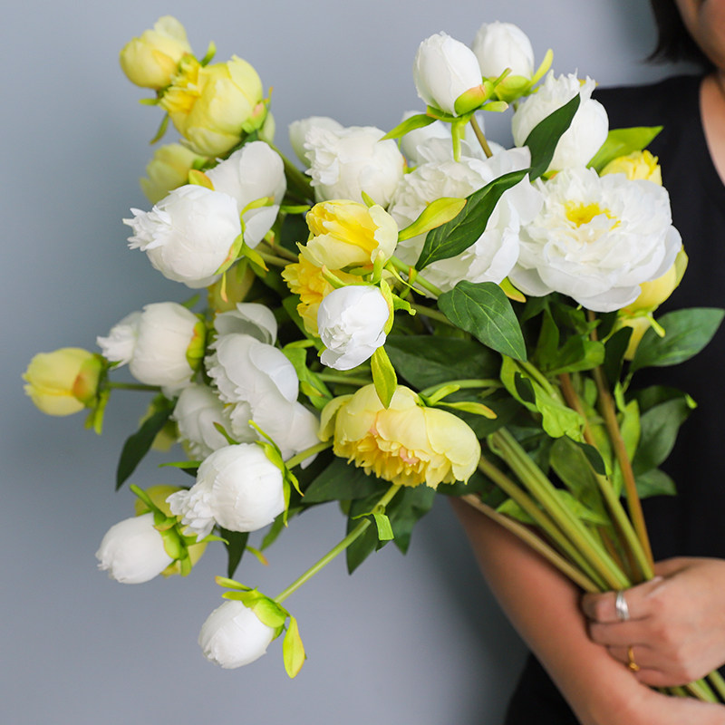 仿真芍药花牡丹花绢花假干花束客厅餐桌电视柜室内装饰摄影道具,家居饰品,仿真花/假花,淘宝优惠券,粉丝福利购,淘宝优惠卷