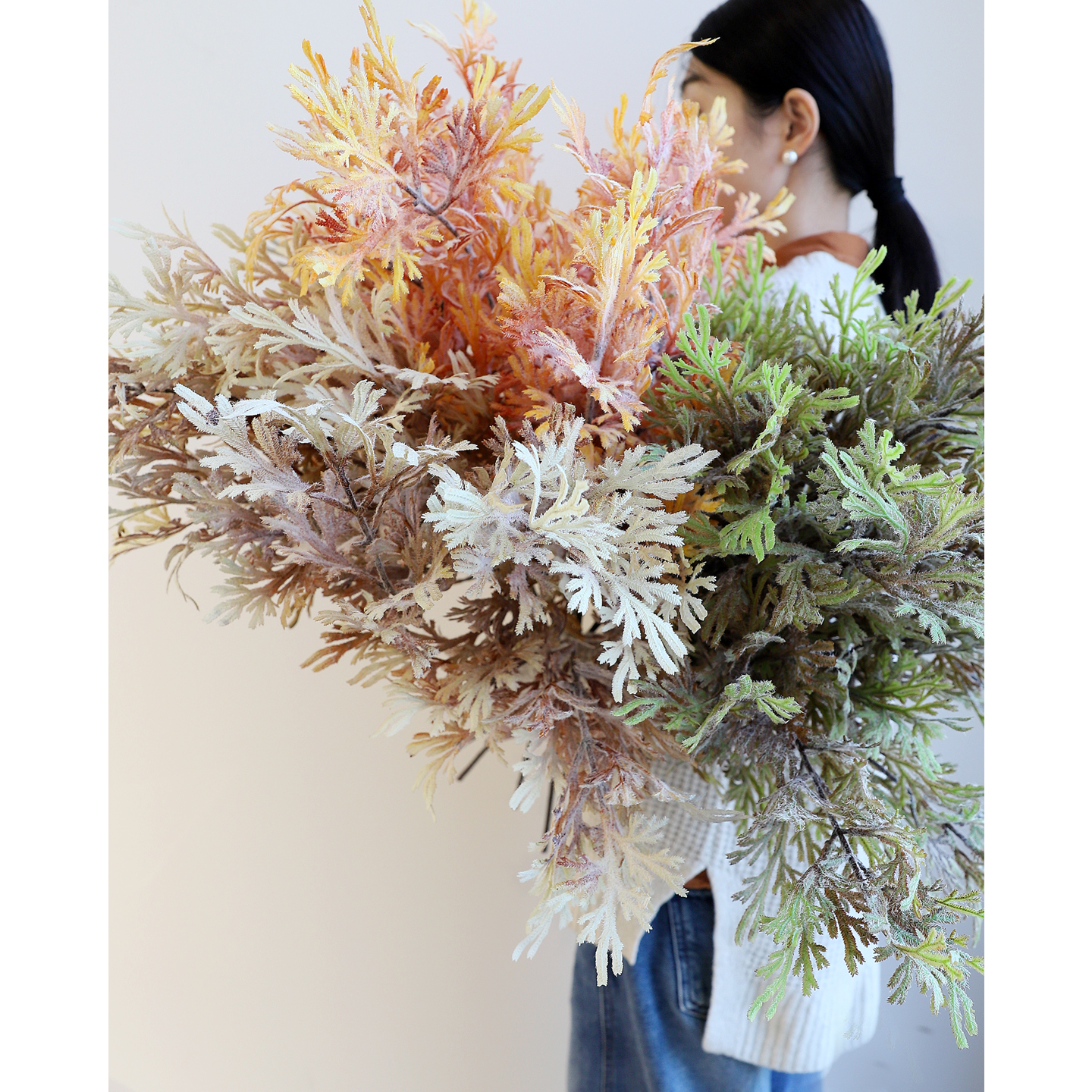 植绒鹿角草秋冬花材装饰