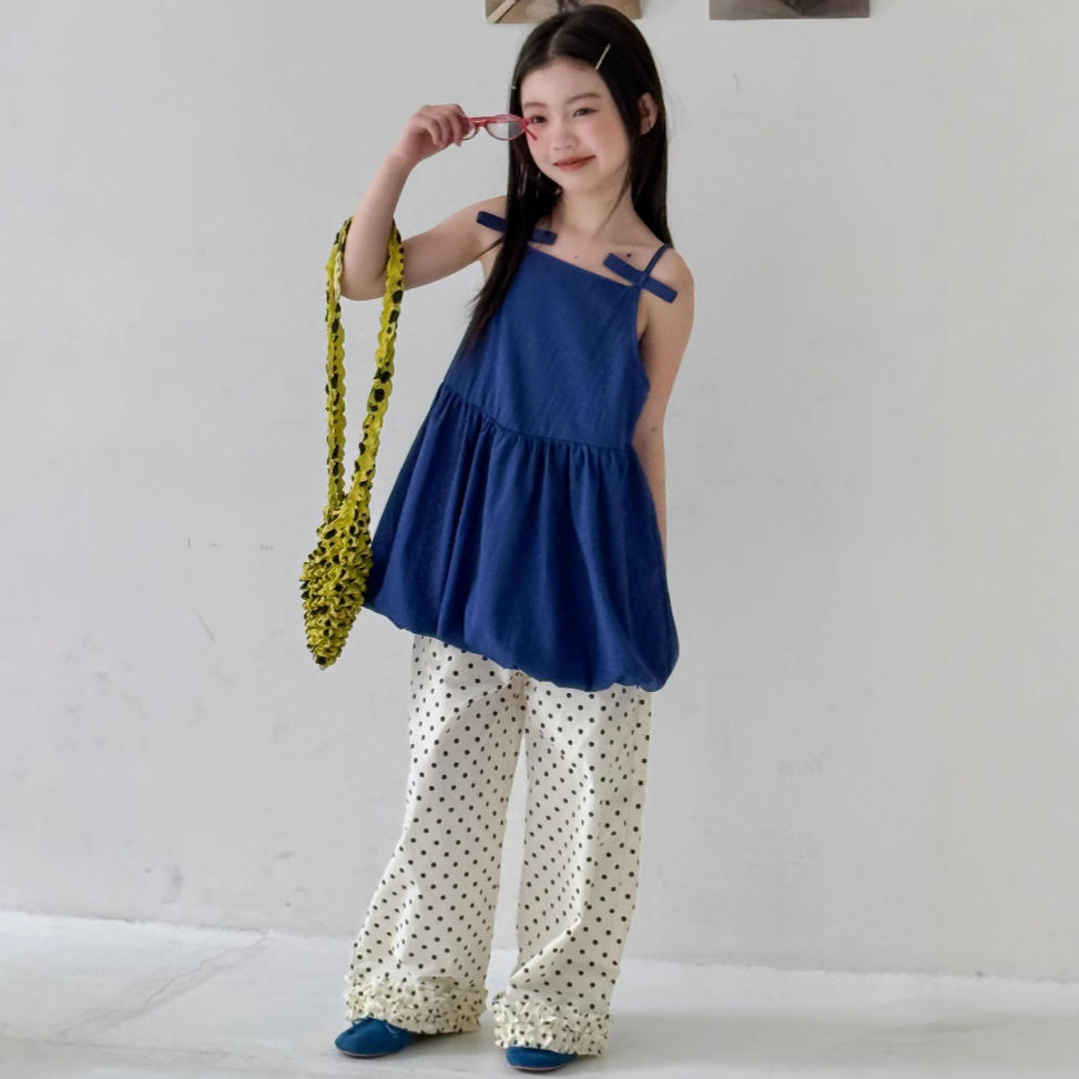 女童背心2025夏季新款儿童韩版洋气时髦吊带背心裙无袖上衣中大童