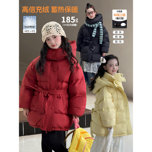 儿童羽绒服2025冬季新款女童韩系上衣中大童90白鸭绒三防加厚外套