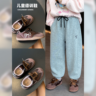 子2024秋季 软底休闲鞋 新款 宝宝德训鞋 洋气手工儿童轻便板鞋 女童鞋
