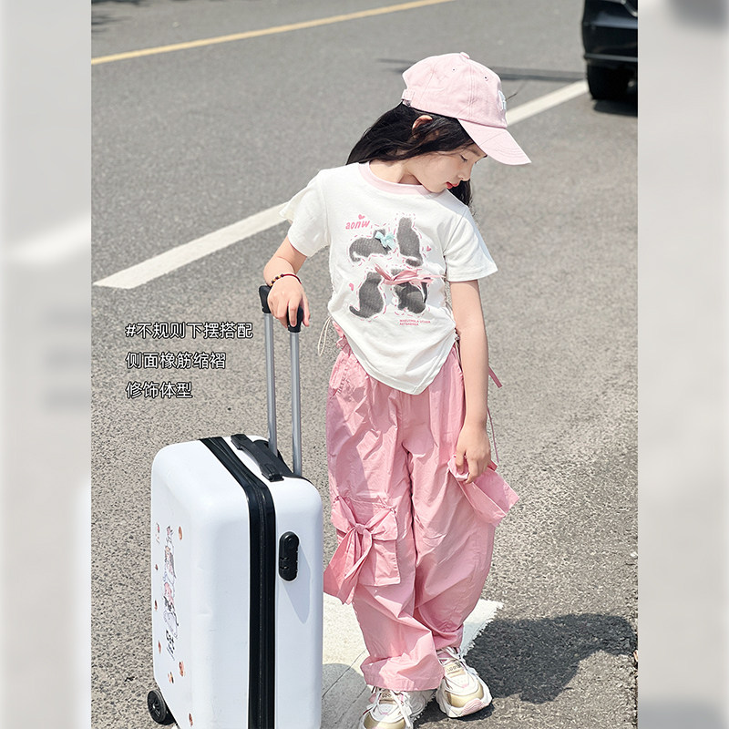 女童短袖2025夏季新款女童百搭甜美中大童t恤衫女孩打底衫上衣潮