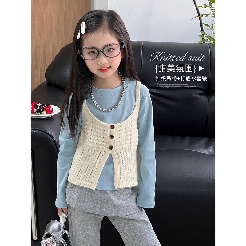 女童套装2026春季新款儿童韩版背心T恤春秋马甲打底衫洋气两件套,童装/婴儿装/亲子装,套装,淘宝优惠券,粉丝福利购,淘宝优惠卷